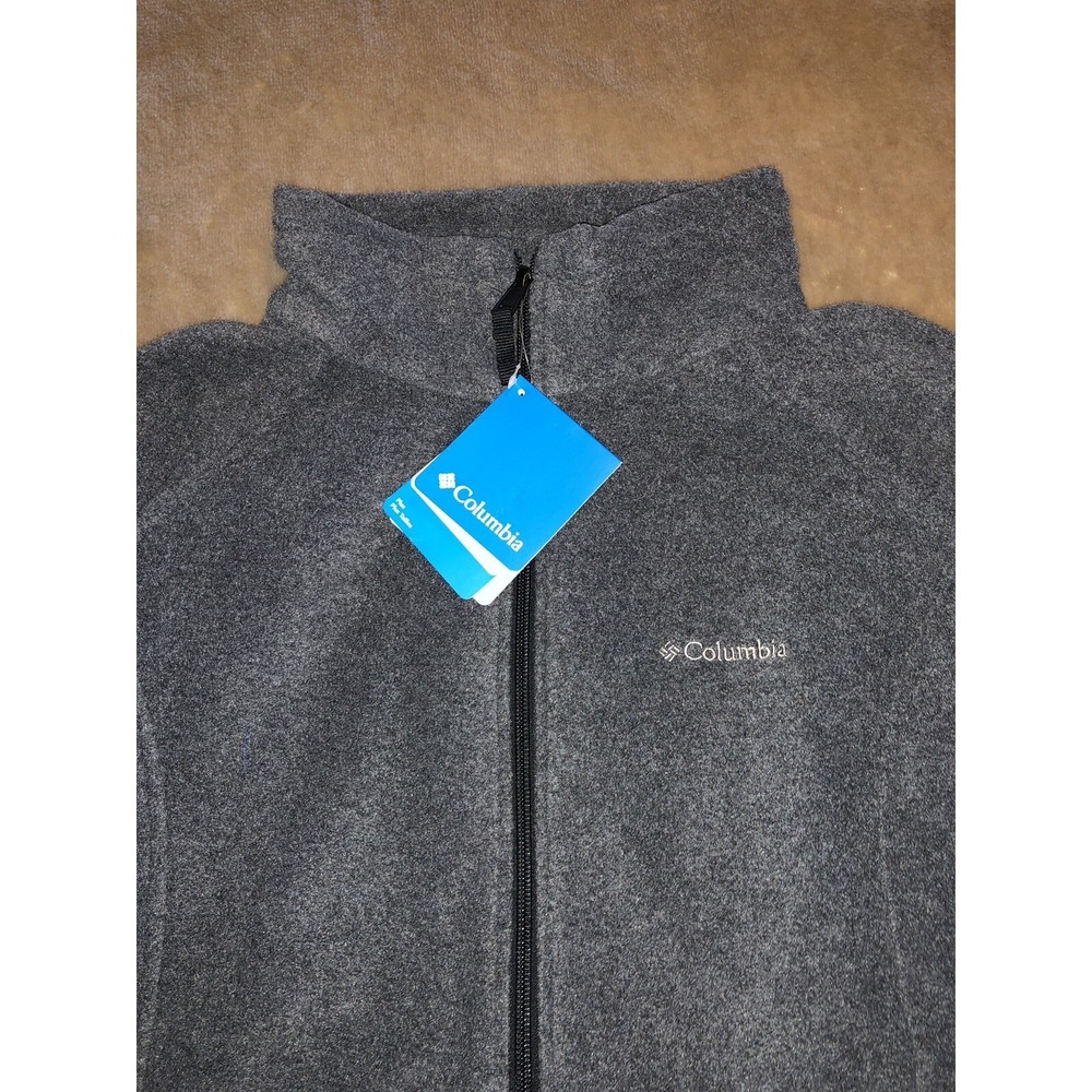 New Columbia Jacket Women's Size 1X Gray Full Zip Fleece‎ Long Sleeve